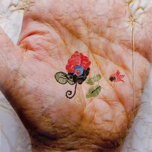 EMBROIDERED ON THE SKIN OF MEMORY, Embroidery on photography, 11.8x11.8inches, 2009