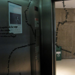 View of installation in the elevator