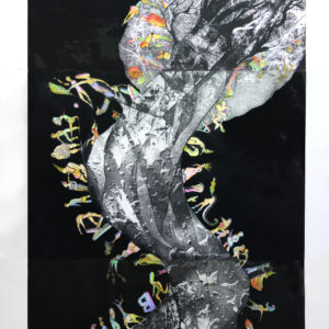 OUT OF EDEN, Collection Peschiera-Lima-Peru, Etching-Illuminated by hand, 94.5x47.2inches, 2002/2019